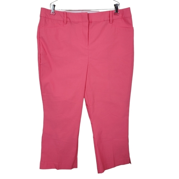 Lane Bryant Capri Pants Size 16 38X23 Pink Pockets Belt Loops The 4 Season New - Picture 11 of 11